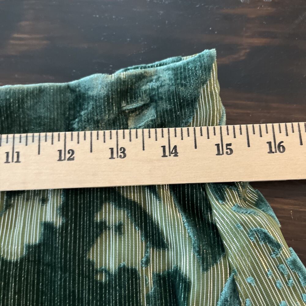 Modcloth A-line Velvet Burnout Skirt Textured Botanical Forest Green Size Large - Picture 6 of 13